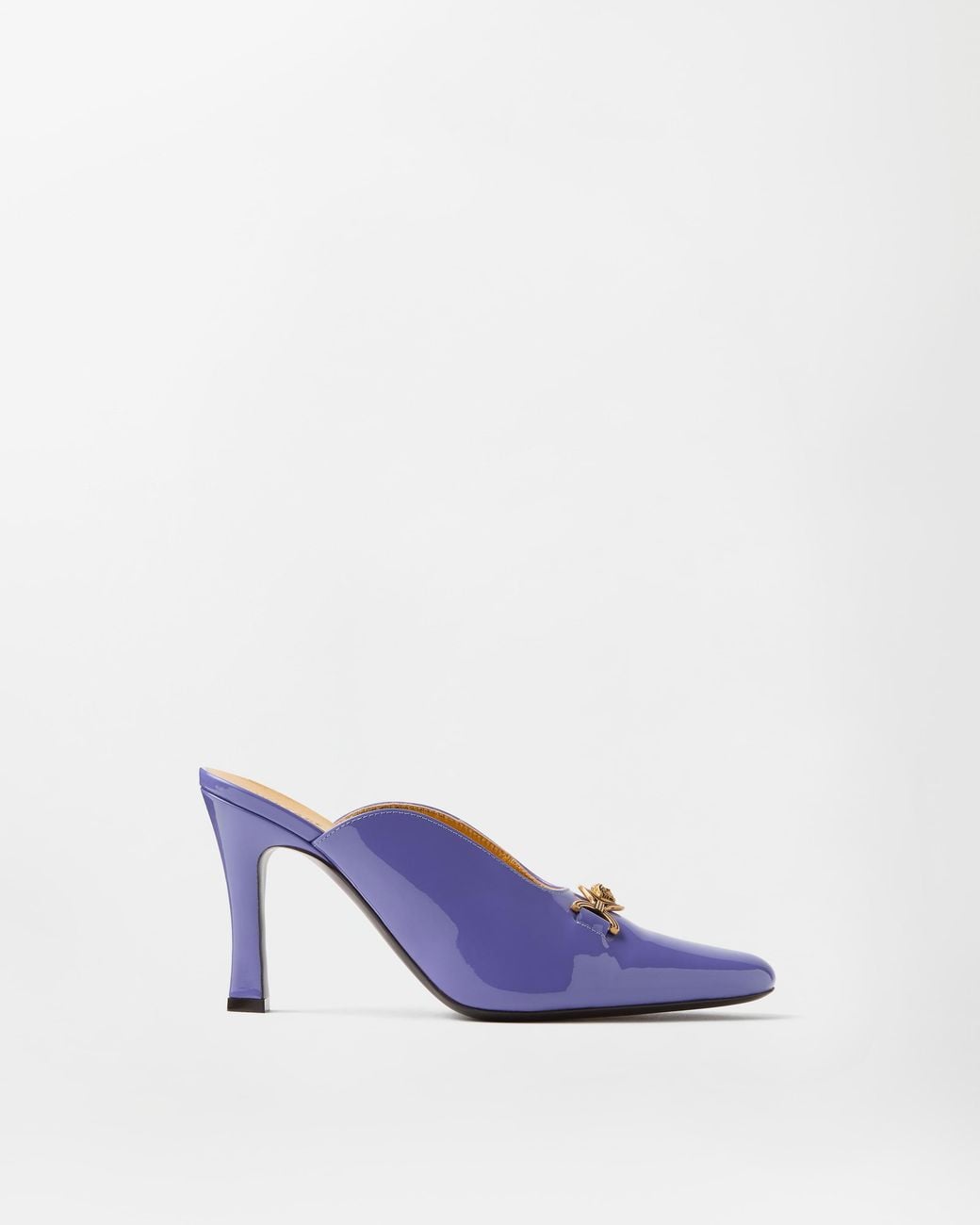 Versace Blue Marisa Patent Mules 90 Mm