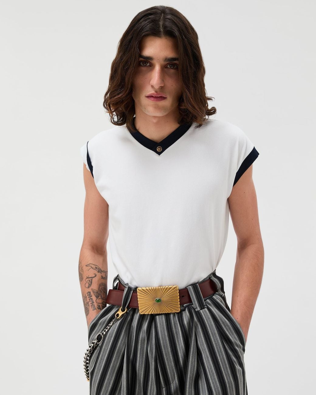 Versace White Stretch Cotton-Jersey Slim T-Shirt for men