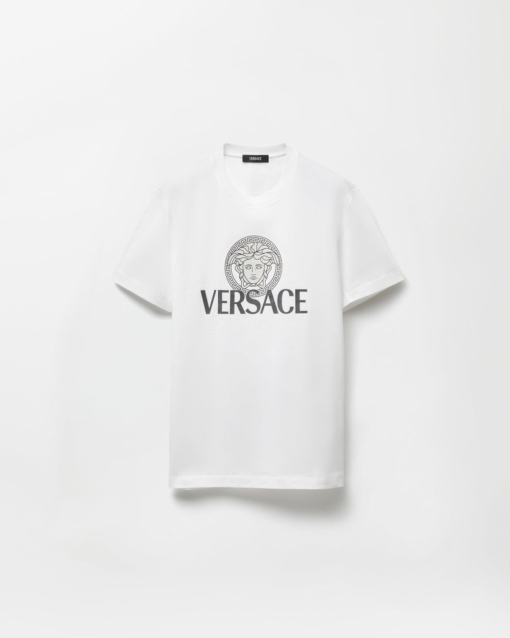 Versace White Logo Cotton T-Shirt for men