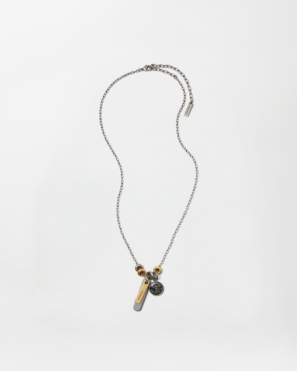 Versace White Logo Tag Necklace
