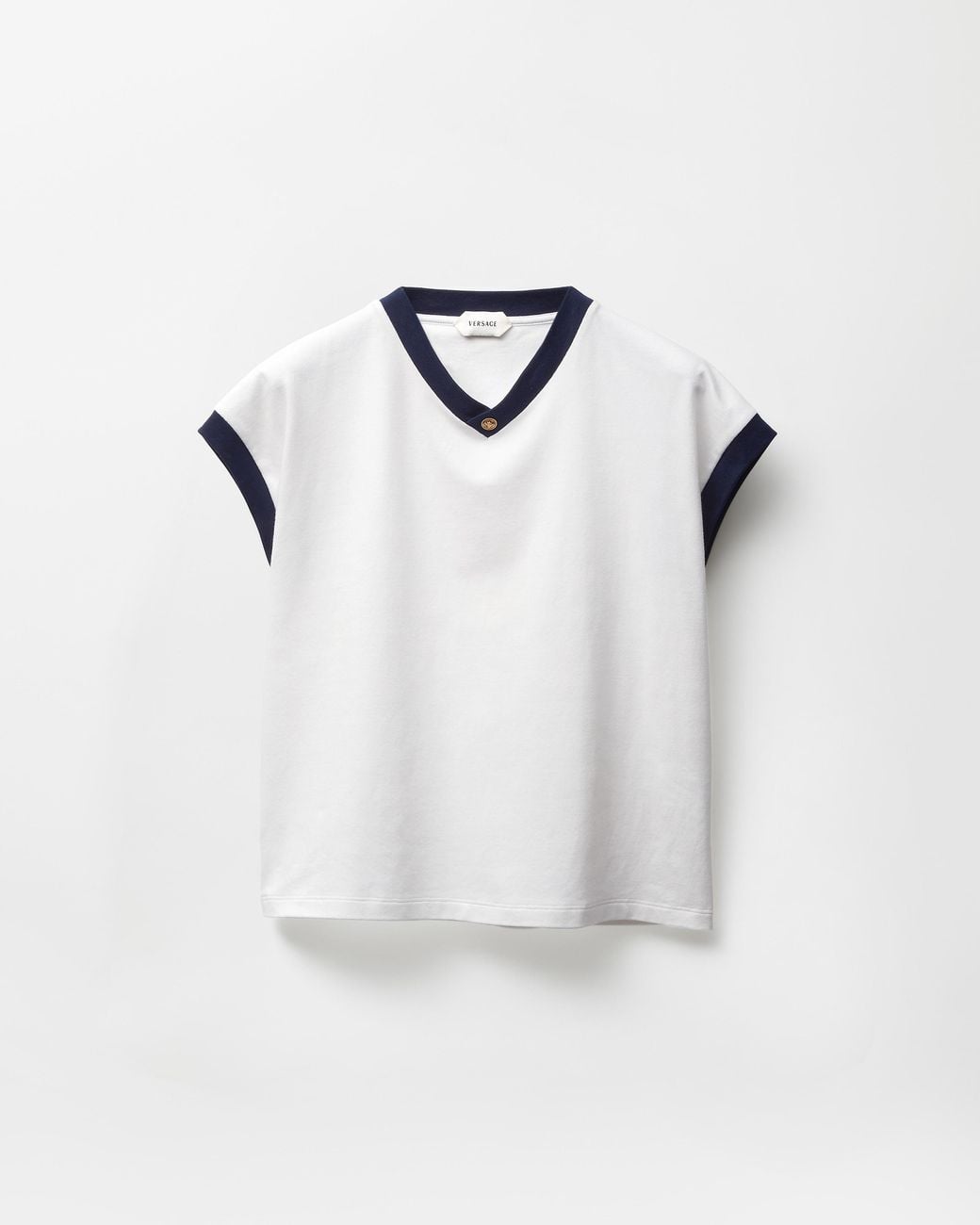 Versace White Stretch Cotton-Jersey Slim T-Shirt for men