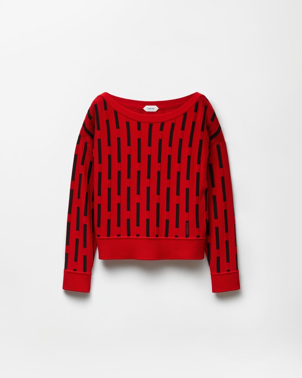 Versace Embroidered-Logo Wool Knit Sweater