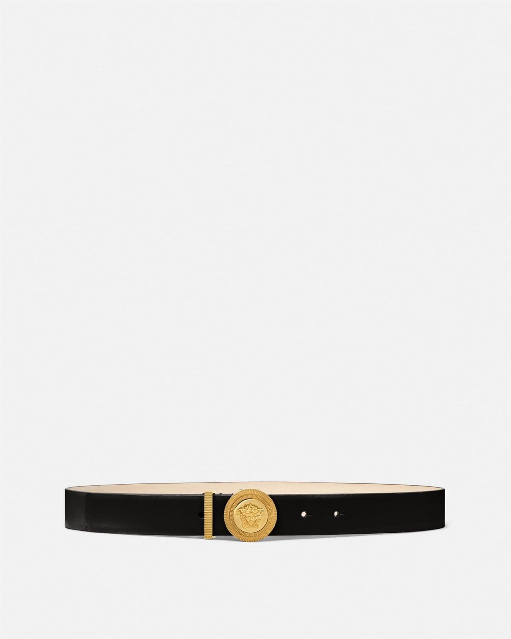 Versace White Medusa Biggie Leather Belt