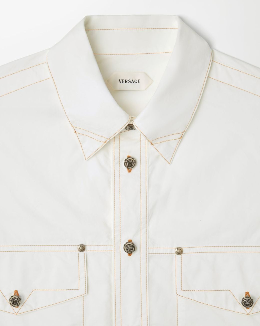 Versace White Cotton-Poplin Loose Shirt for men