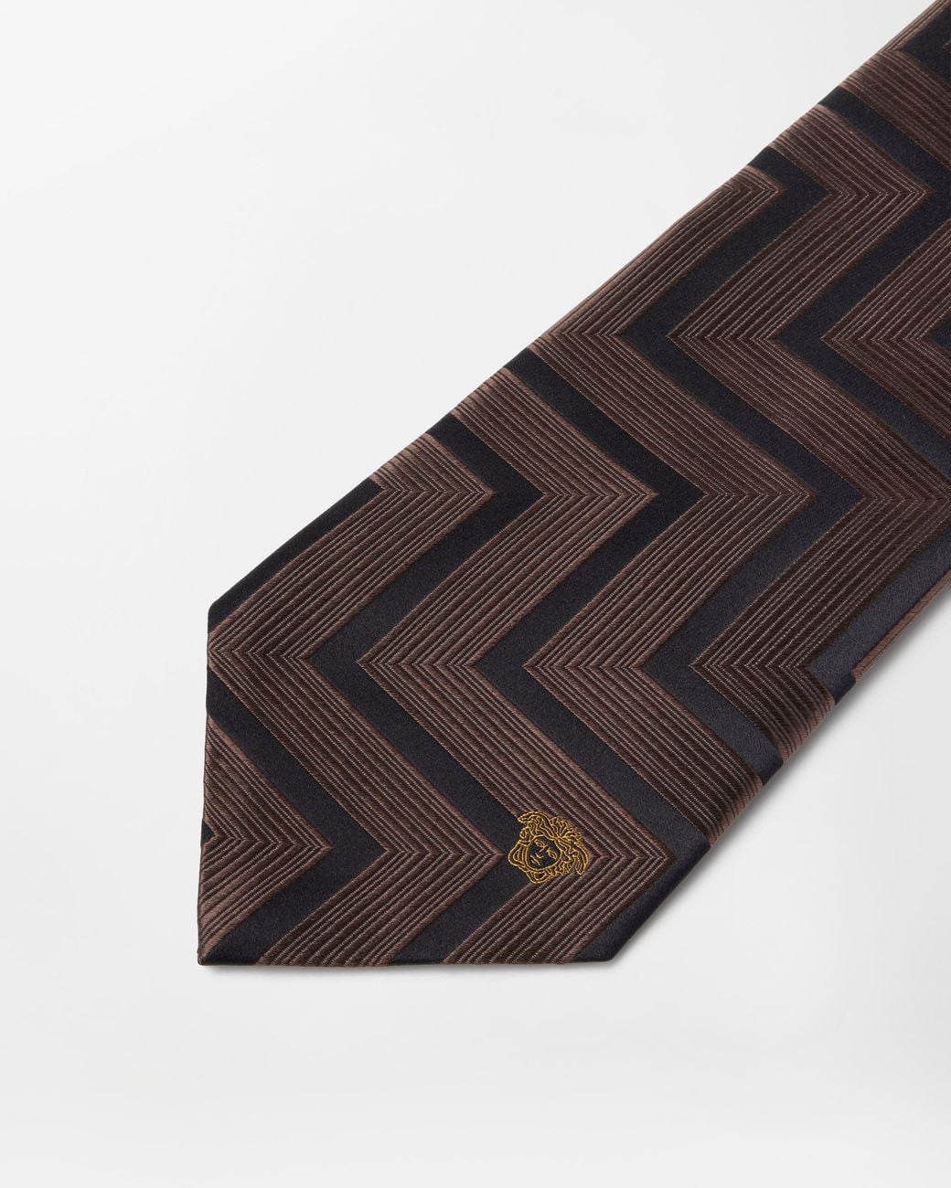 Versace Brown Jacquard Silk Tie for men