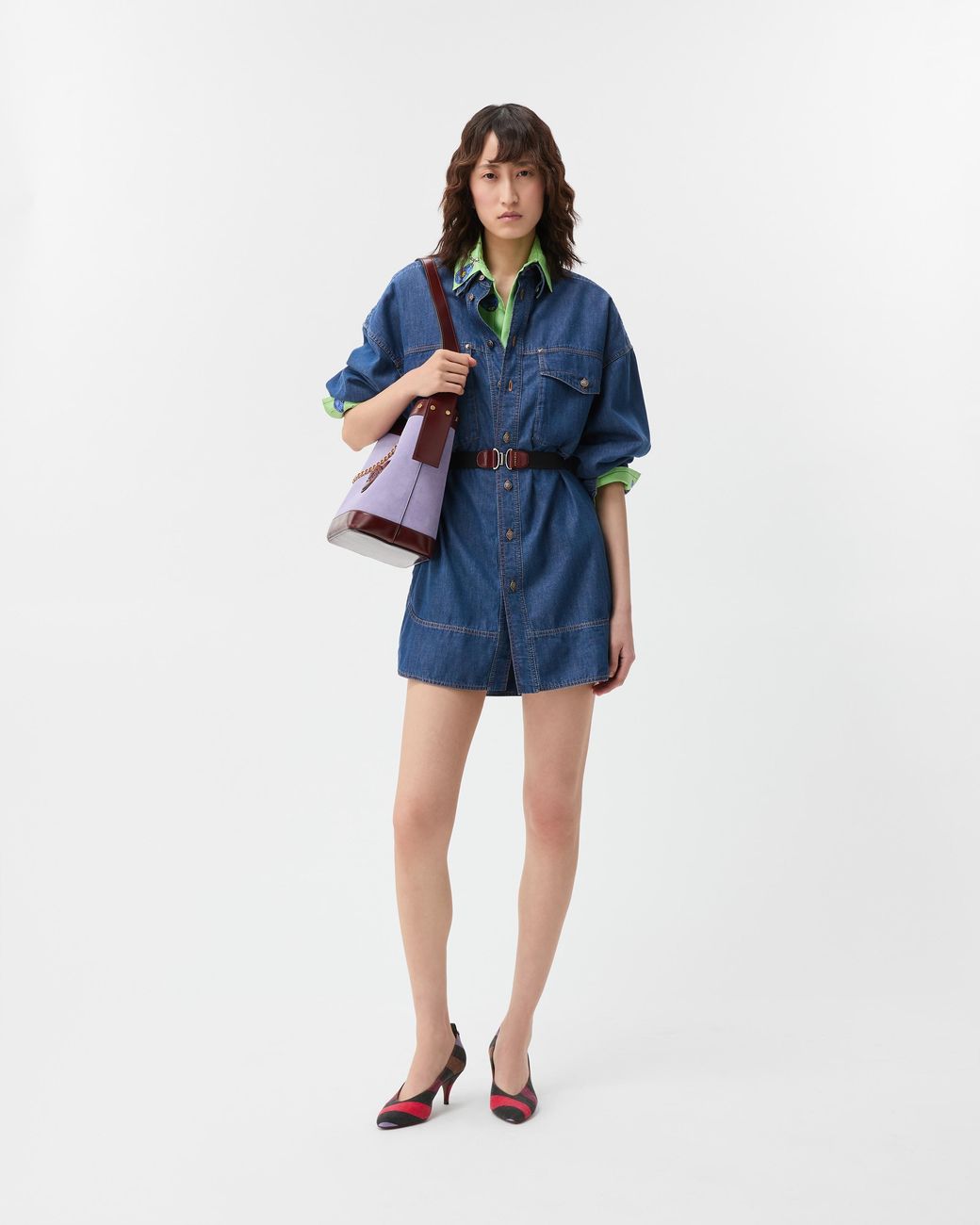 Versace Blue Chambray Denim Mini Dress