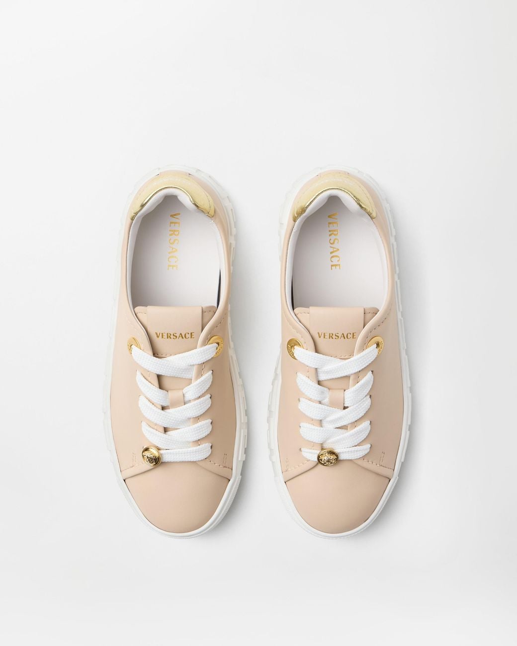 Greca Baskets En Cuir Versace en coloris White