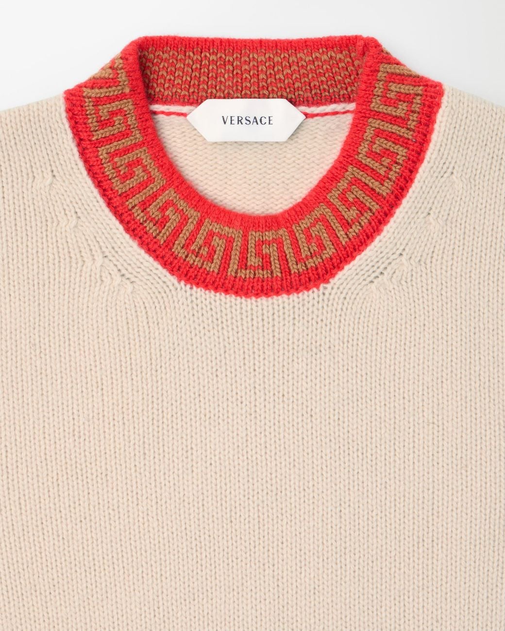 Versace White Crewneck Wool & Cashmere Sweater