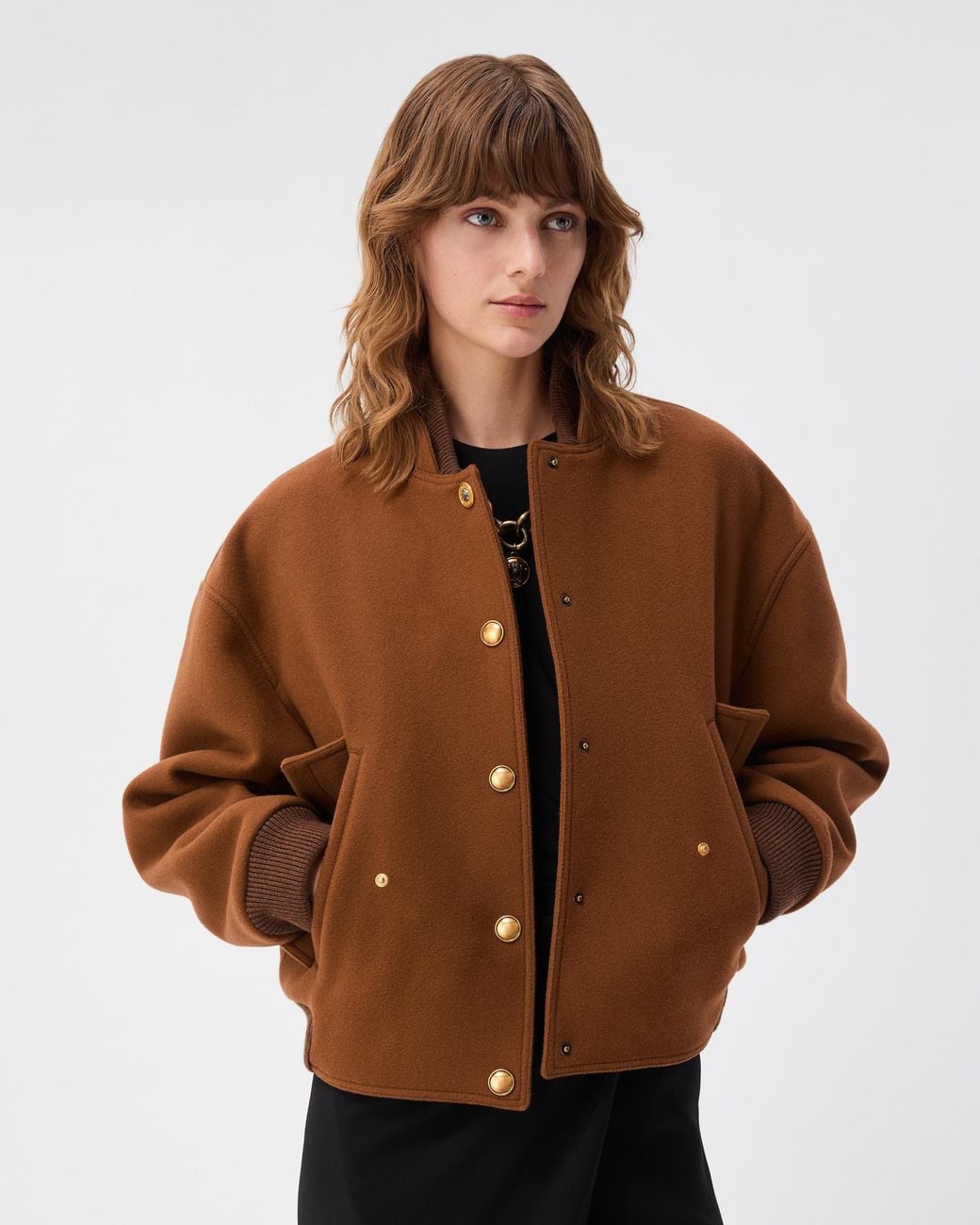 Versace Brown Double-Wool Bomber