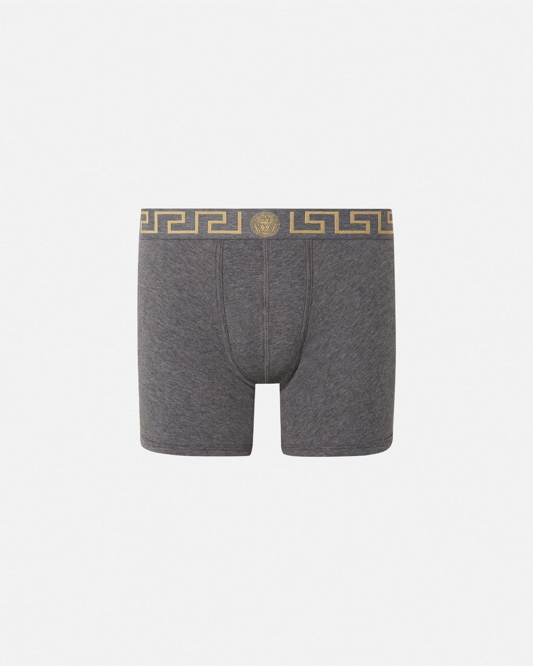 Versace Gray Boxer Long À Bordure Greca for men