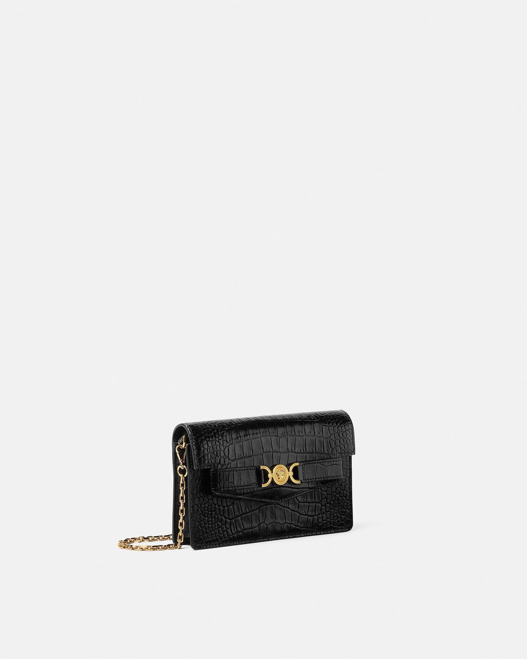 Versace White Medusa '95 Croc-Effect Clutch
