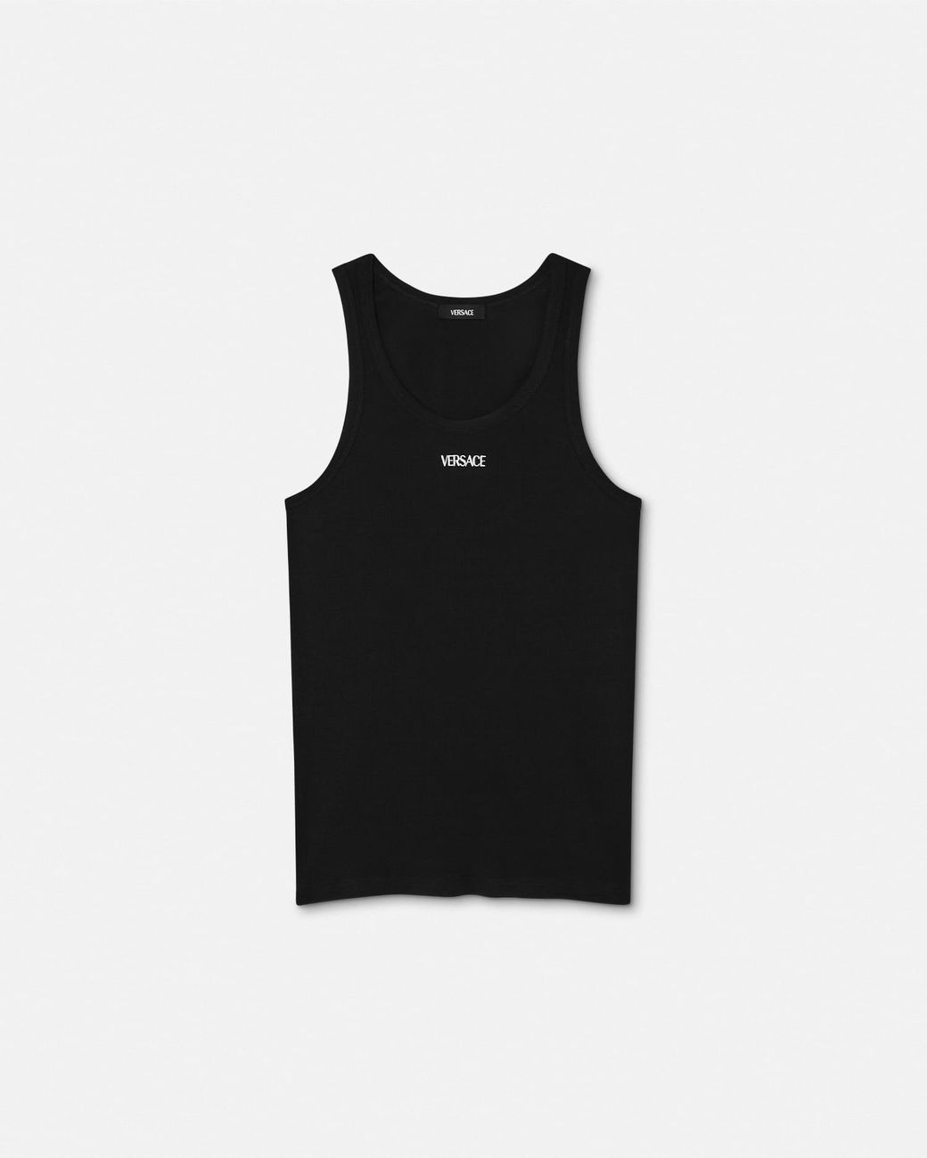 Versace Black Logo Cotton Tank Top for men