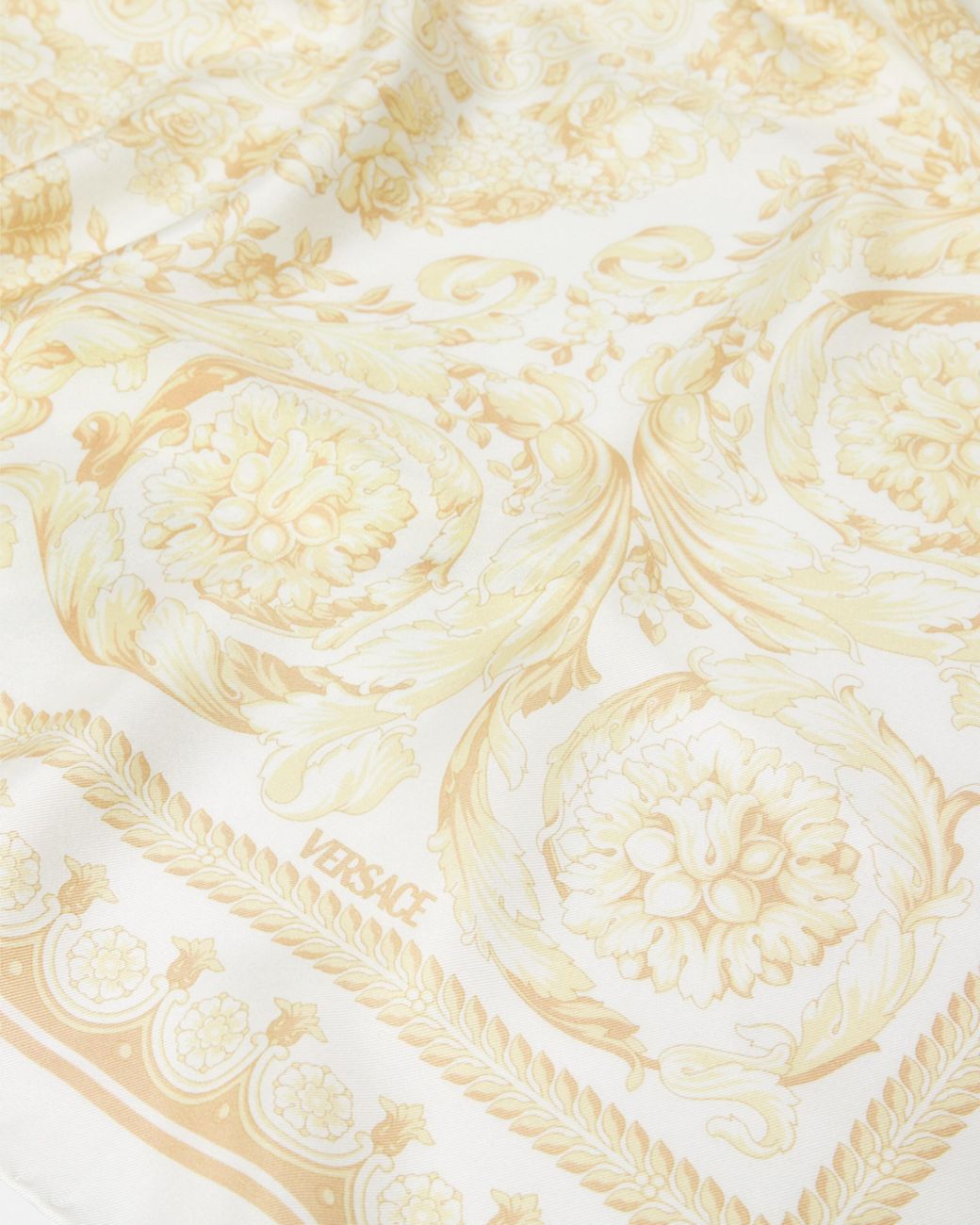 Versace Natural Barocco Large Silk Foulard 90 Cm