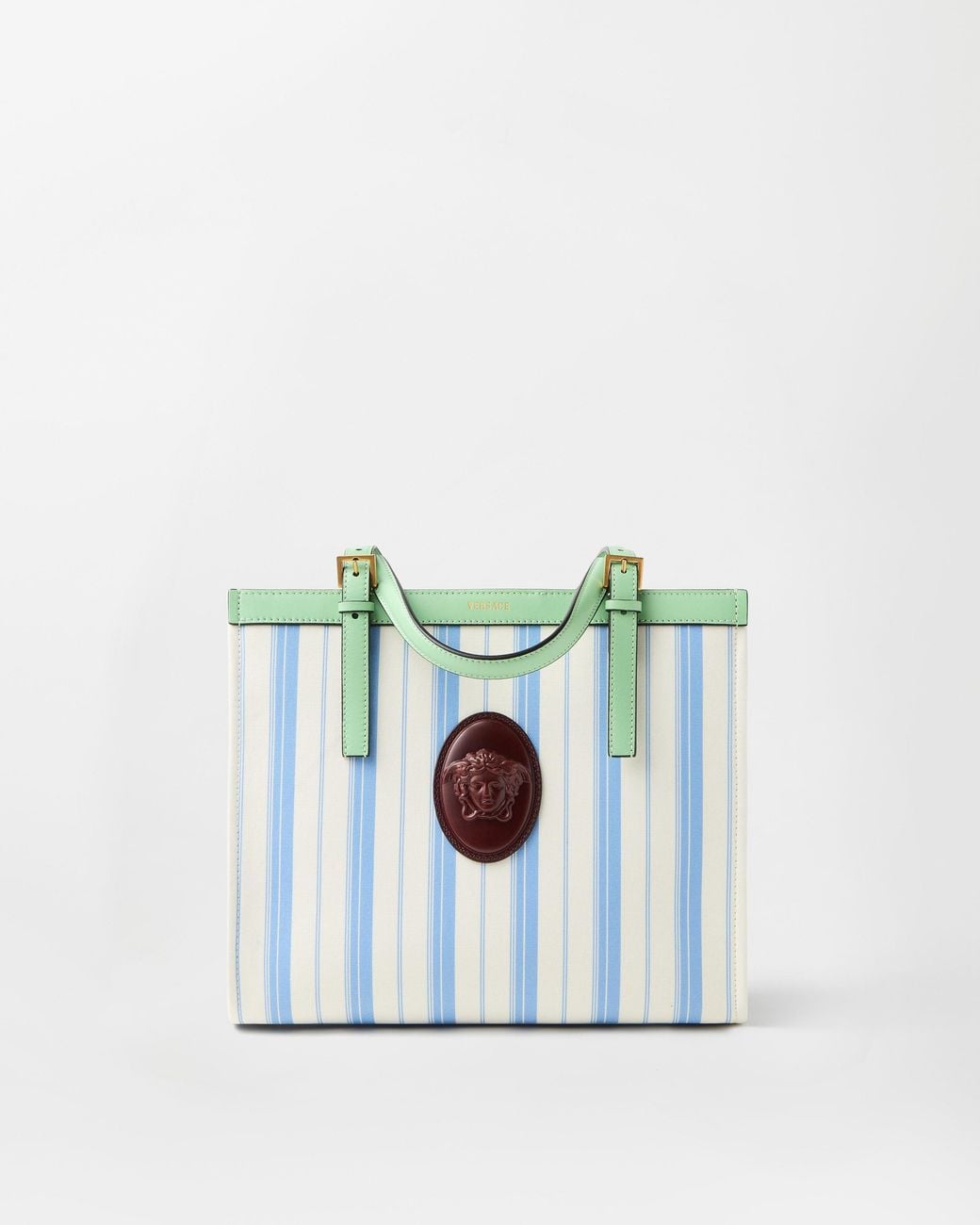 Versace Blue Rivière Printed Canvas Tote