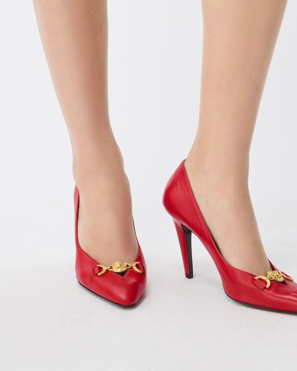 Versace Red Clelia Nappa Pumps 90 Mm