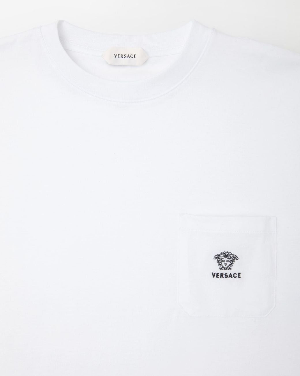 Versace White Embroidered Cotton-Jersey T-Shirt for men