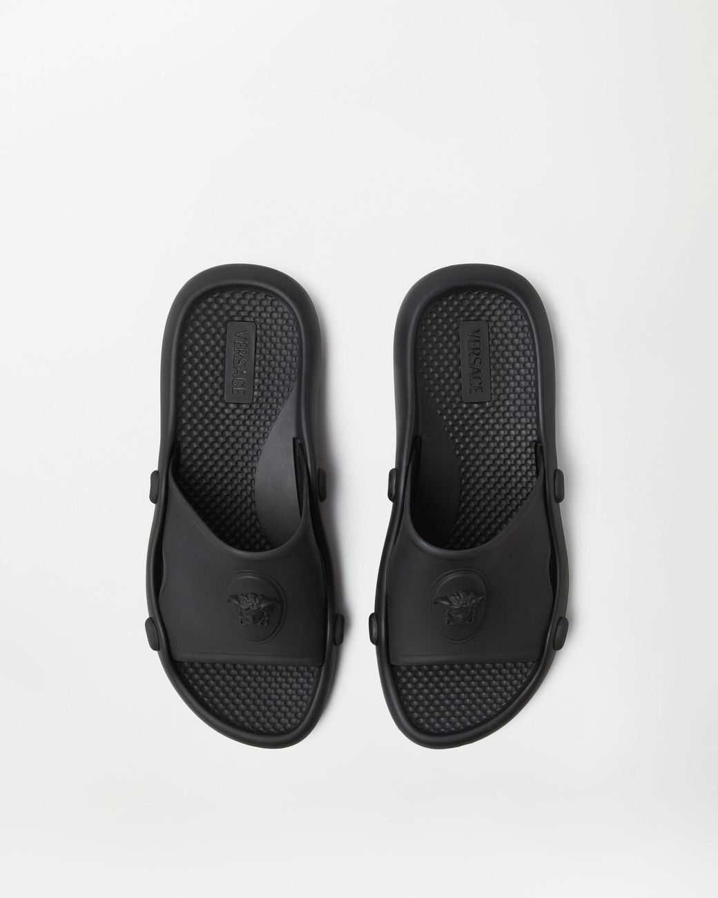 Versace White Nettuno Rubber Slides for men