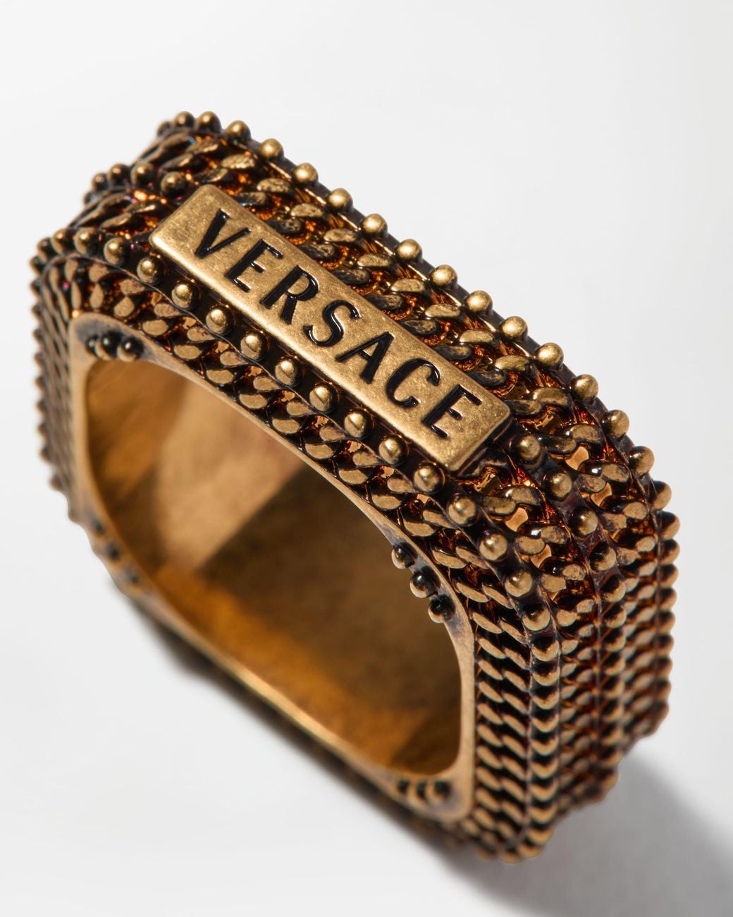 Versace White Axis Ring for men