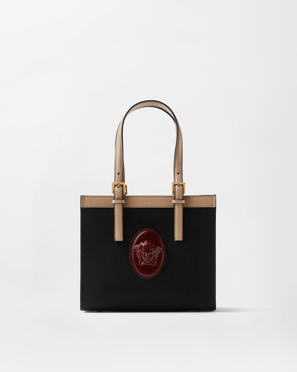 Versace White Rivière Mini Canvas Tote