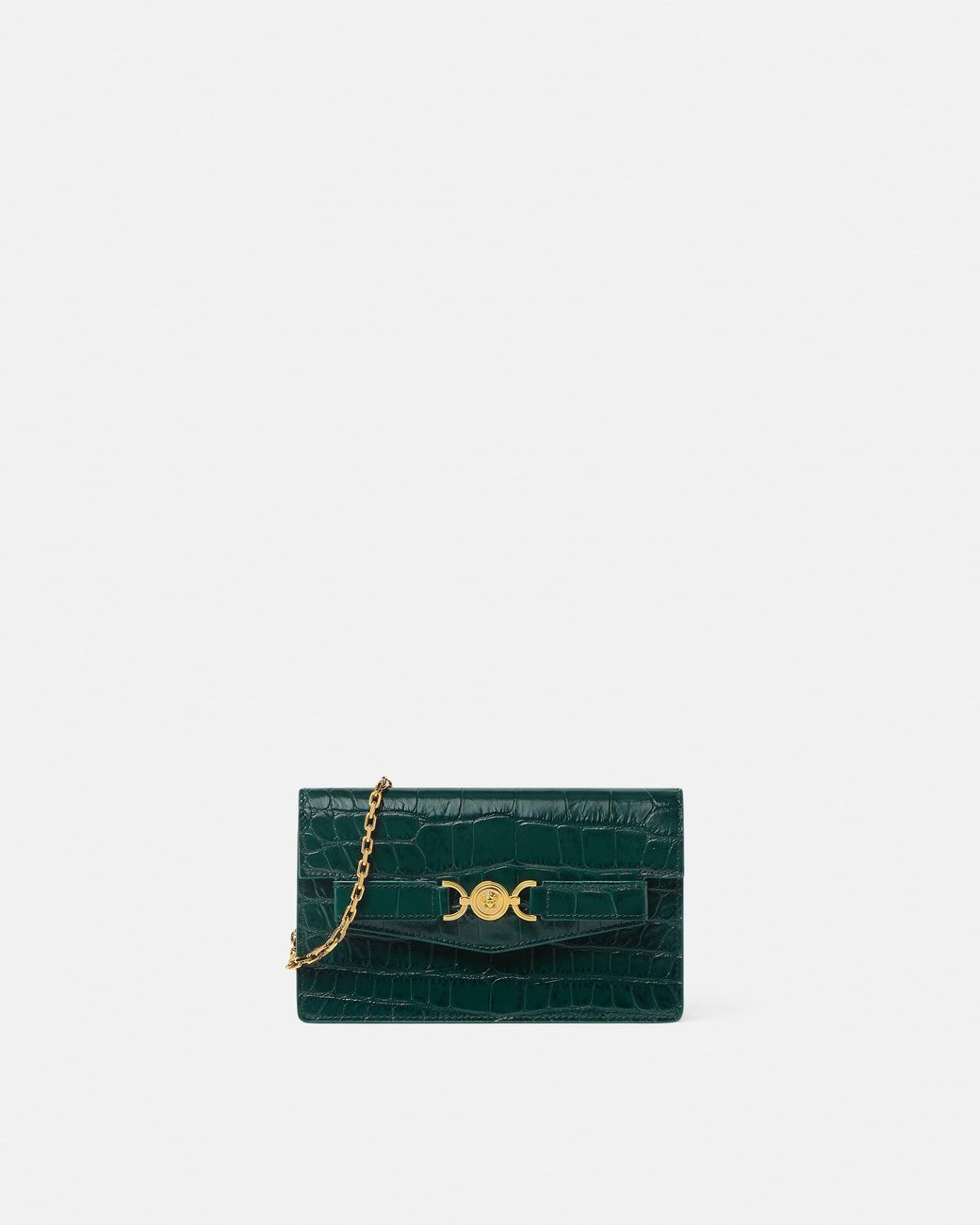Versace Green Medusa '95 Croc-Effect Clutch