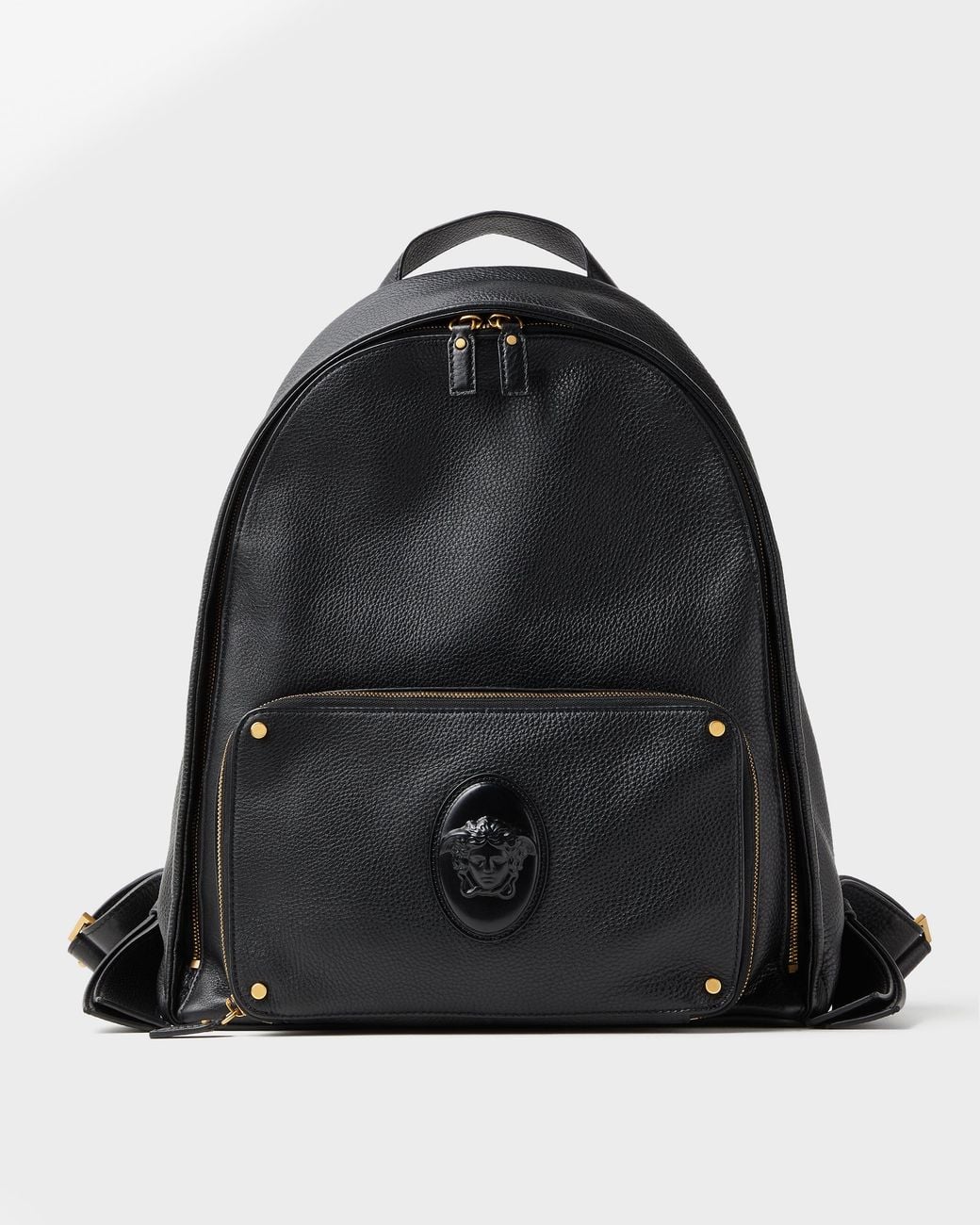 Versace Black Lou Leather Backpack for men