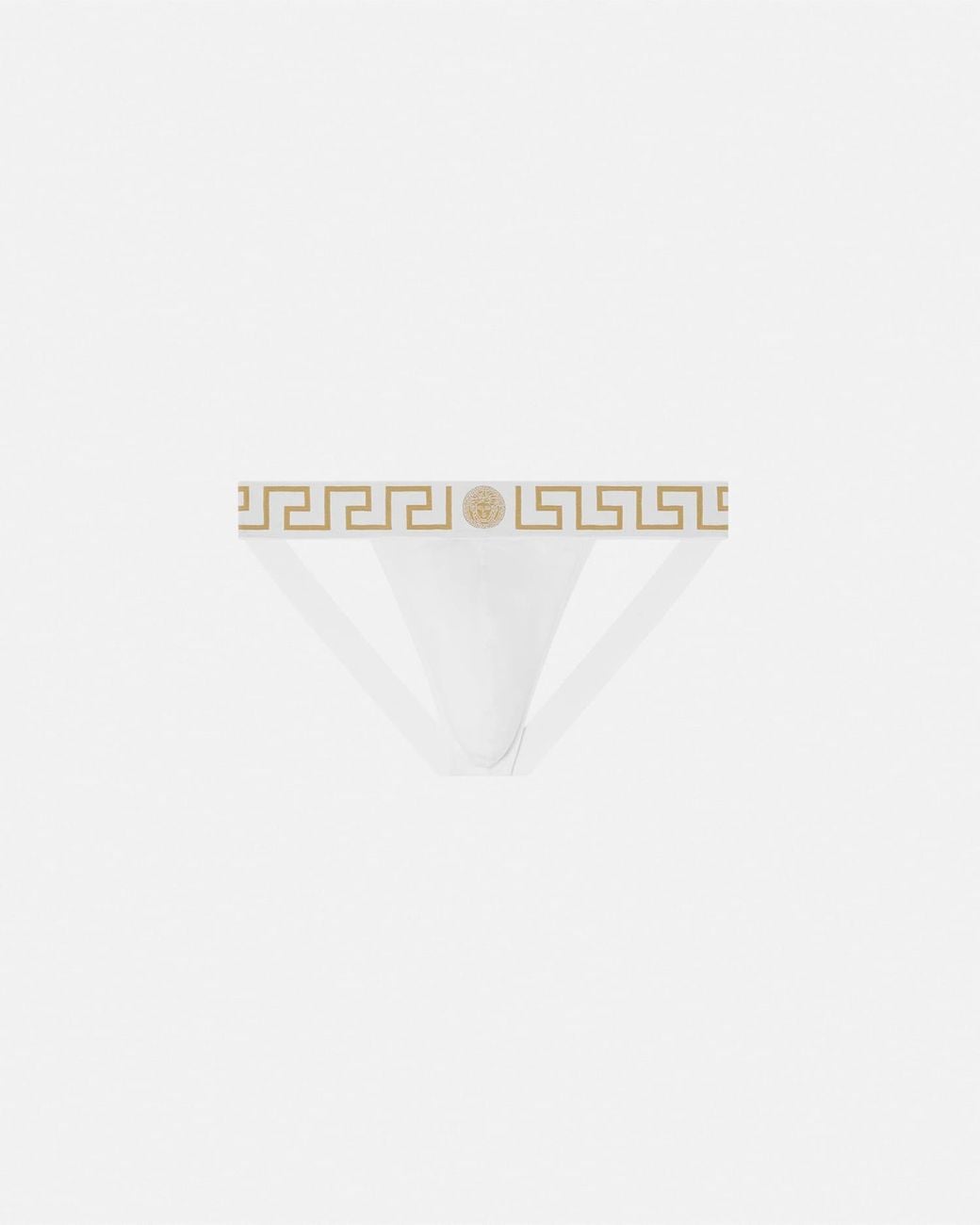 Versace White Suspensoir À Bordure Greca for men