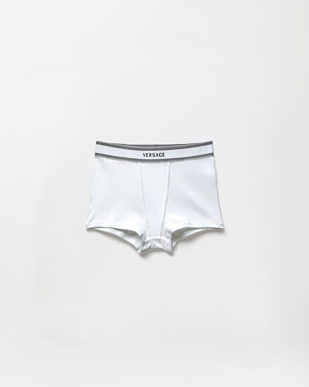 Versace White Ribbed Cotton-Jersey Trunks
