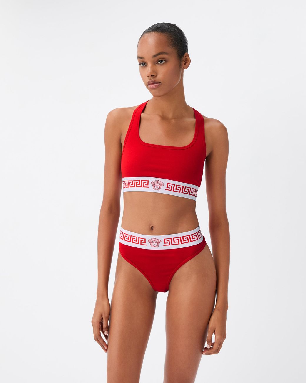 Versace Red Cotton-Jersey Bralette