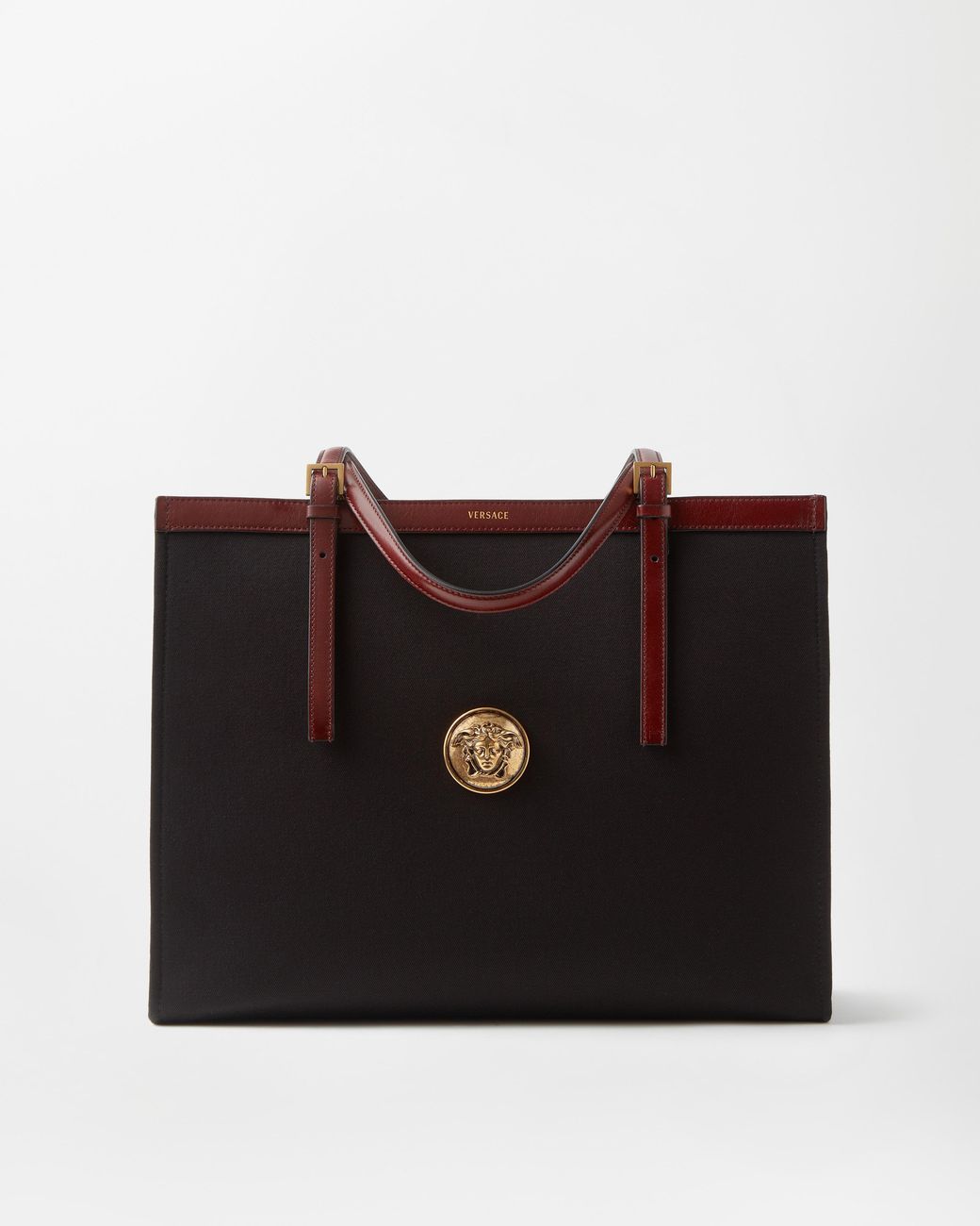 Versace Black Rivière Large Canvas Tote