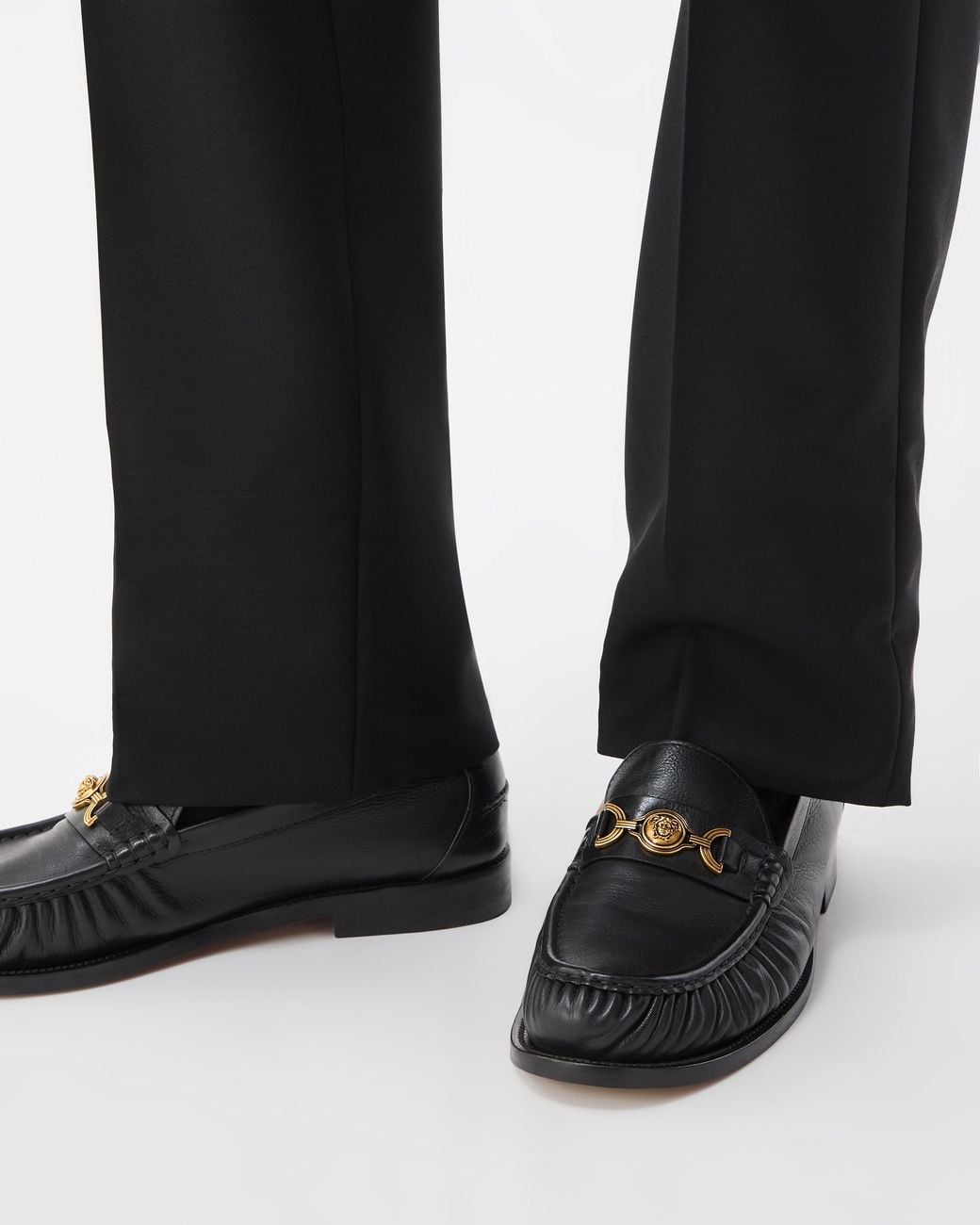 Versace White Adrian Leather Loafers for men