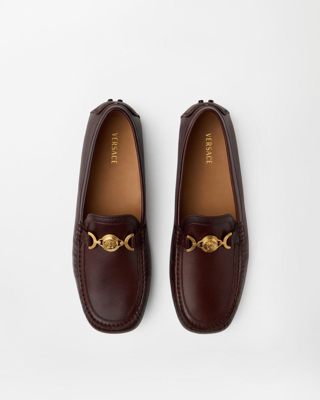 Versace White Robin Driver Shoes for men
