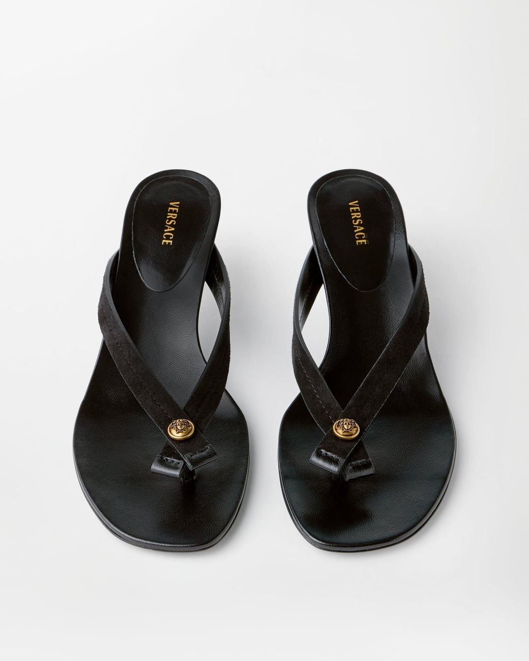 Versace White Gavriel Suede Thong Sandals 50 Mm