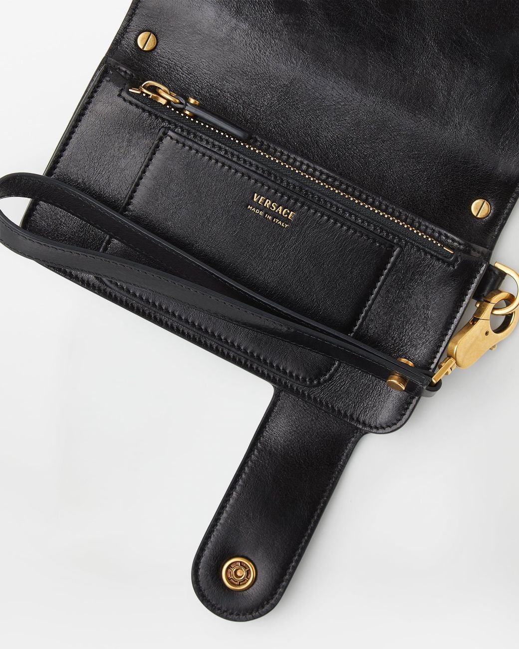 Versace Black Emblème Long Leather Wallet