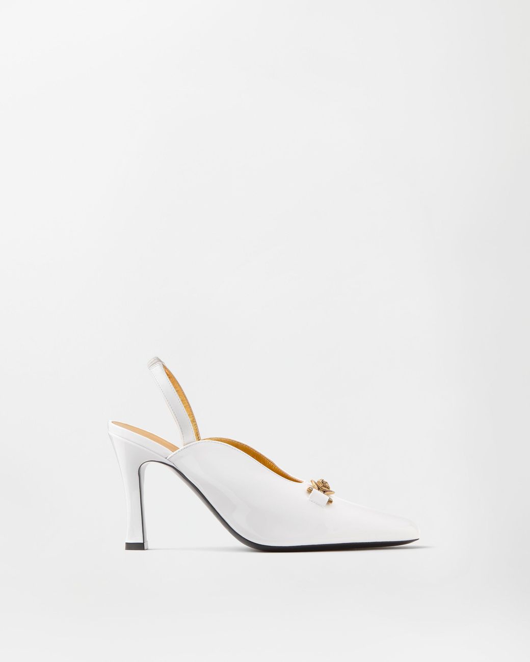 Versace White Marisa Patent Slingbacks 90 Mm