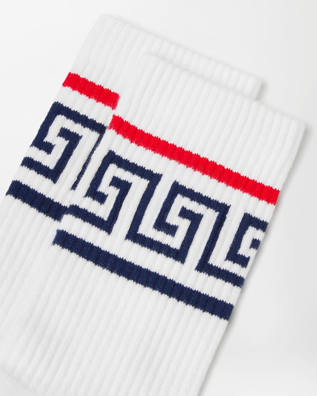 Versace White Cotton Ribbed Socks for men