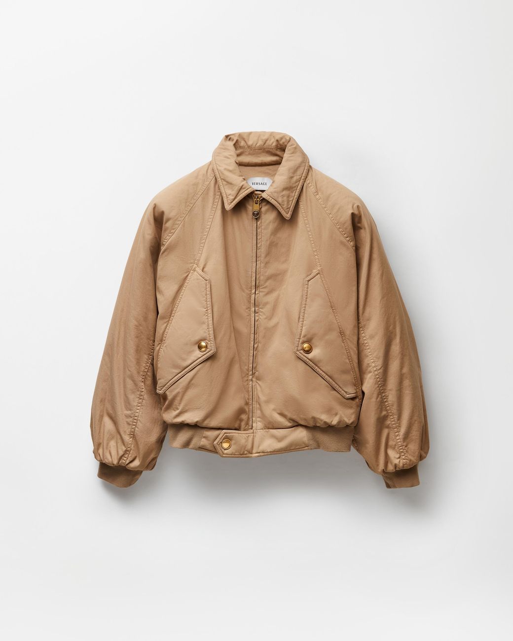 Versace Natural Embroidered Cotton Gabardine Blouson