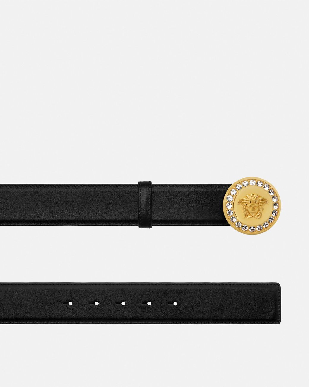 Versace White La Medusa Embellished Belt 1.6"