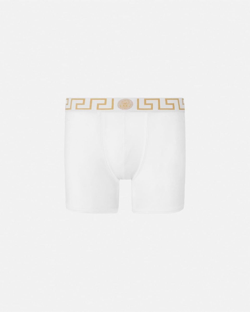 Versace White Boxer Long À Bordure Greca for men
