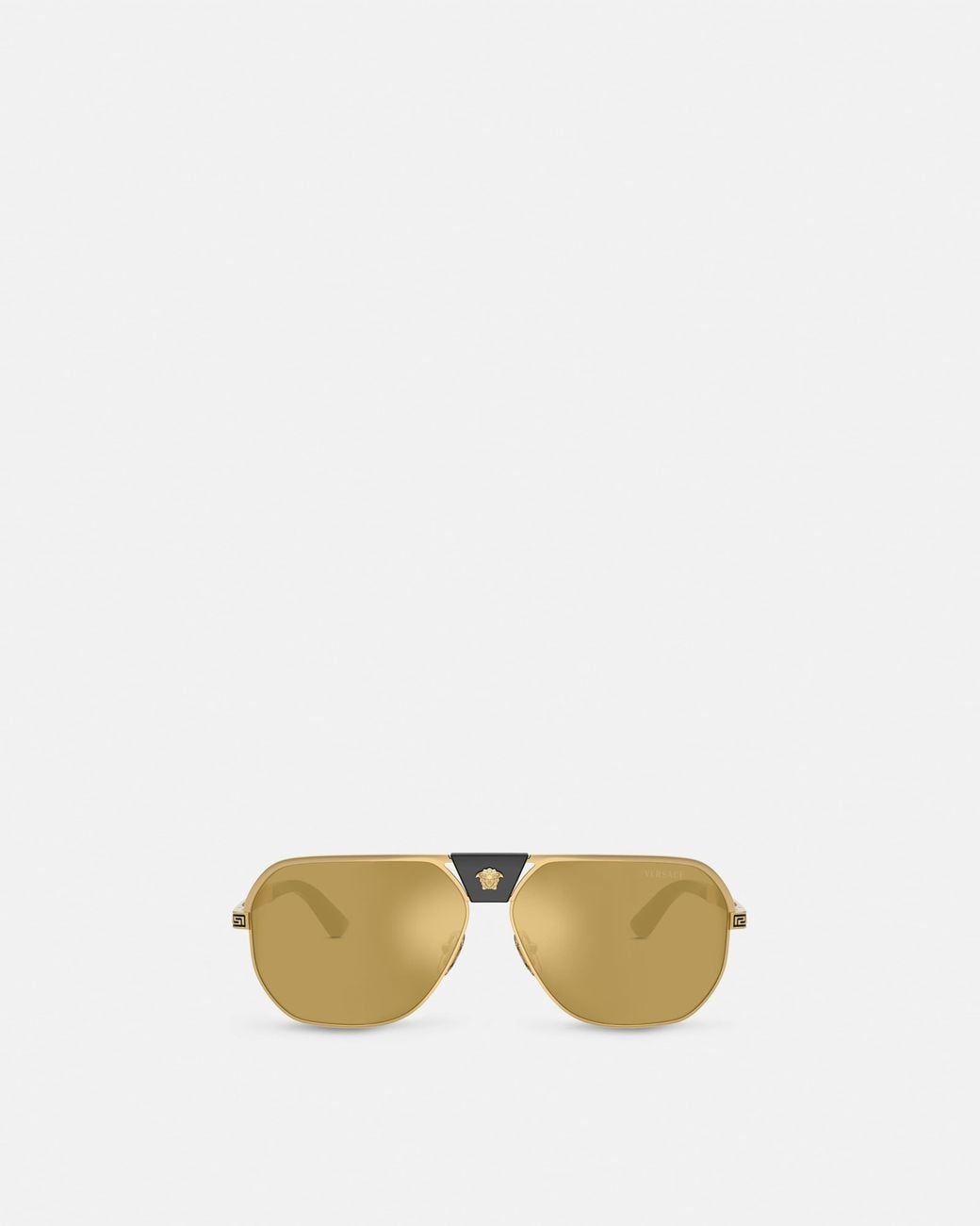 Versace Natural Greca Flow Navigator Sunglasses for men