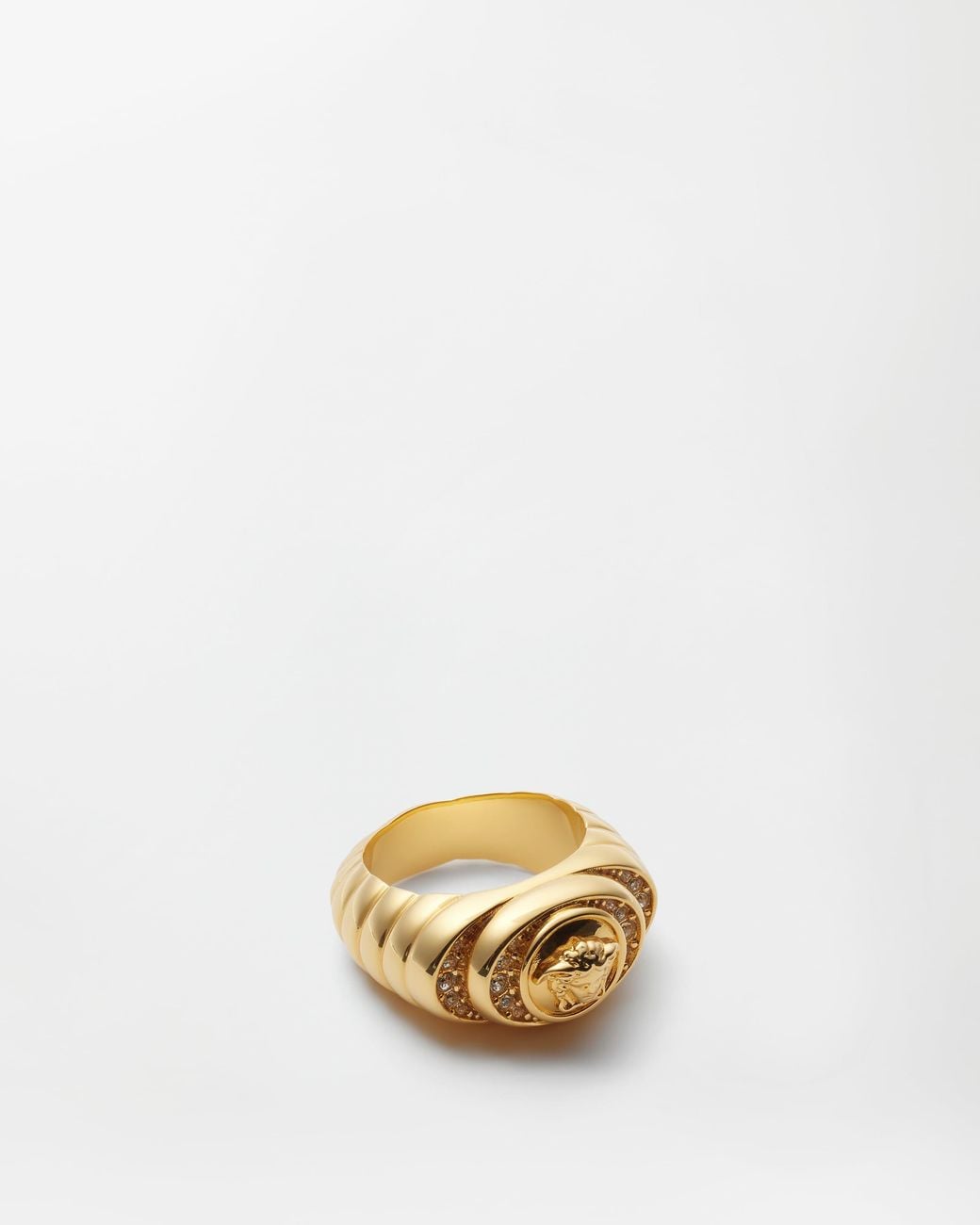 Versace Metallic Bright Medusa Crystal Ring