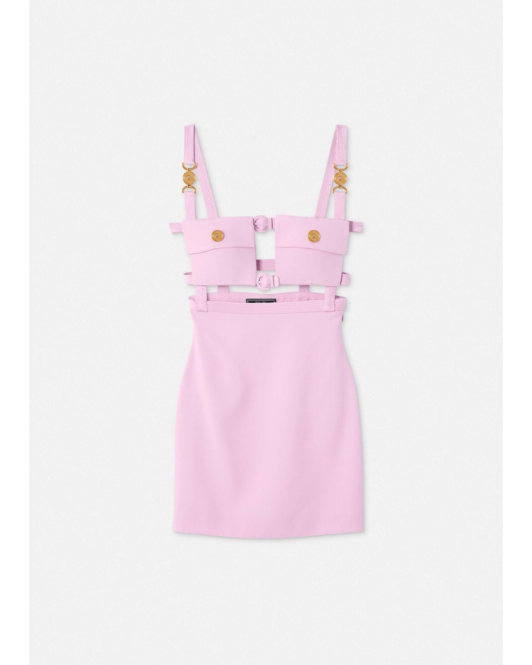 ワンピース VERSACE MEDUSA 95 SHORT-SLEEVED MINI DRESS Medusa '95 Draped Mini Dress Black | VERSACE US