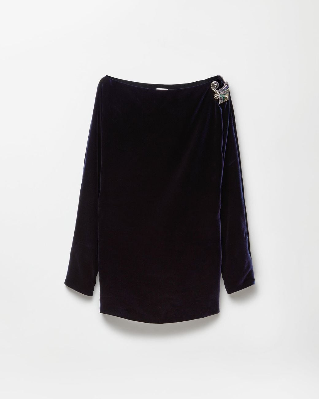 Versace Black Embroidered Velvet Mini Dress
