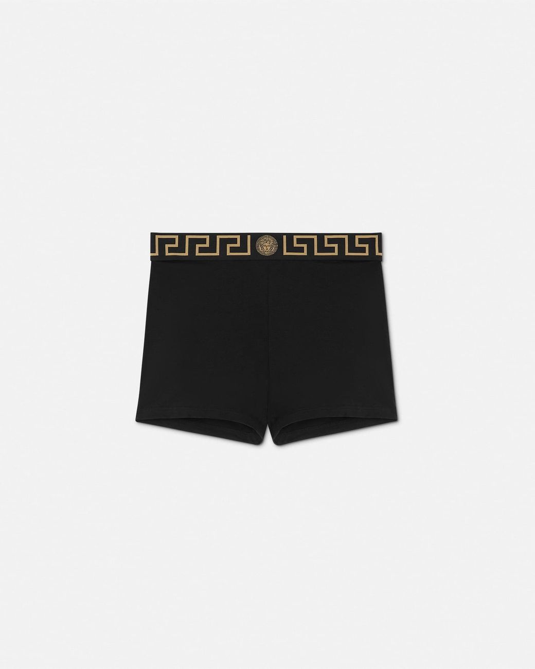 Versace Black Jacquard Cotton-Jersey Trunks