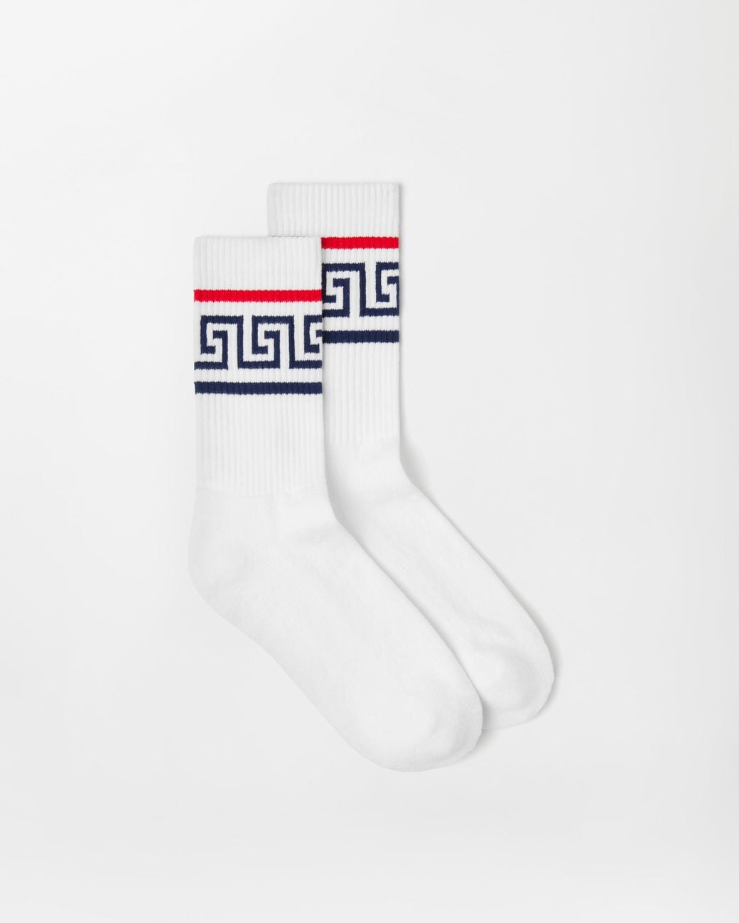 Versace White Cotton Ribbed Socks for men