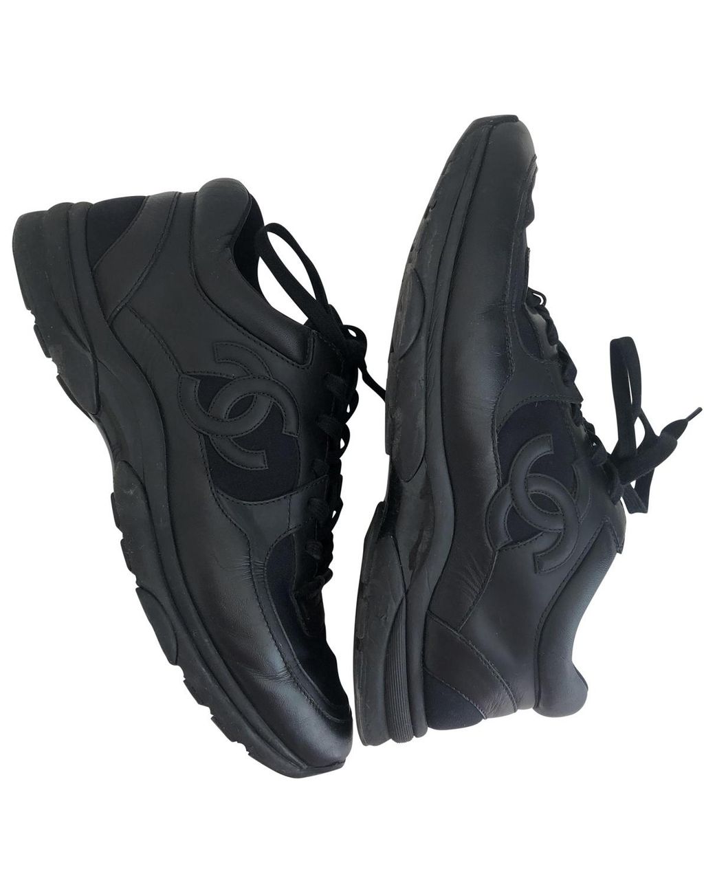 black chanel trainers mens