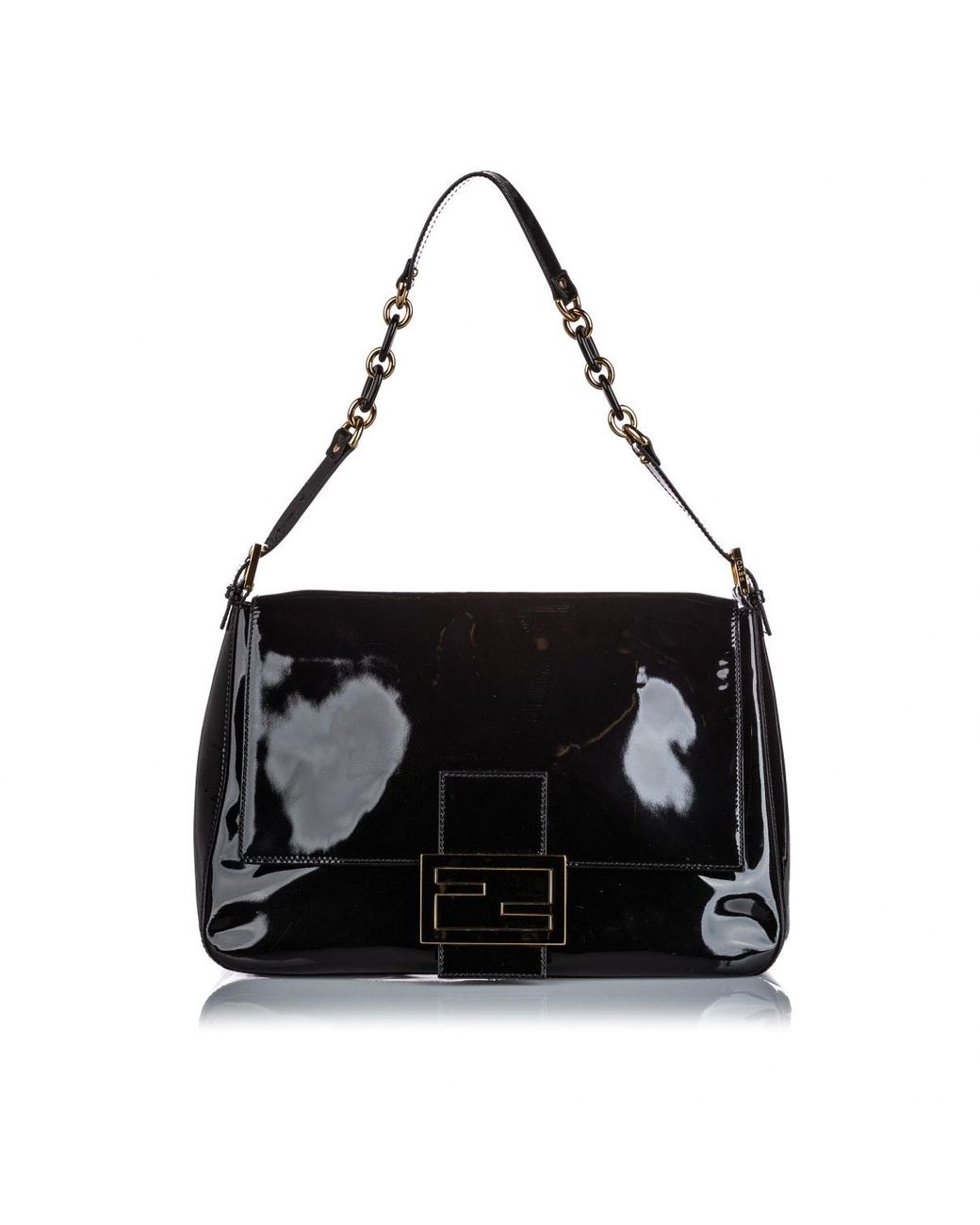 fendi black patent leather bag