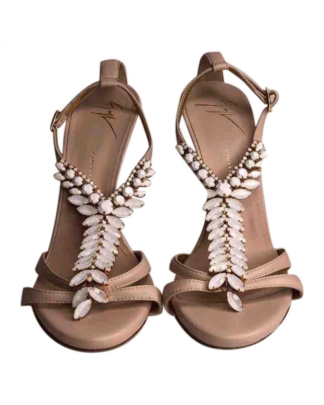 beige leather sandals