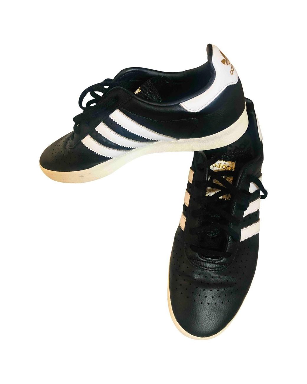 adidas black leather trainers mens