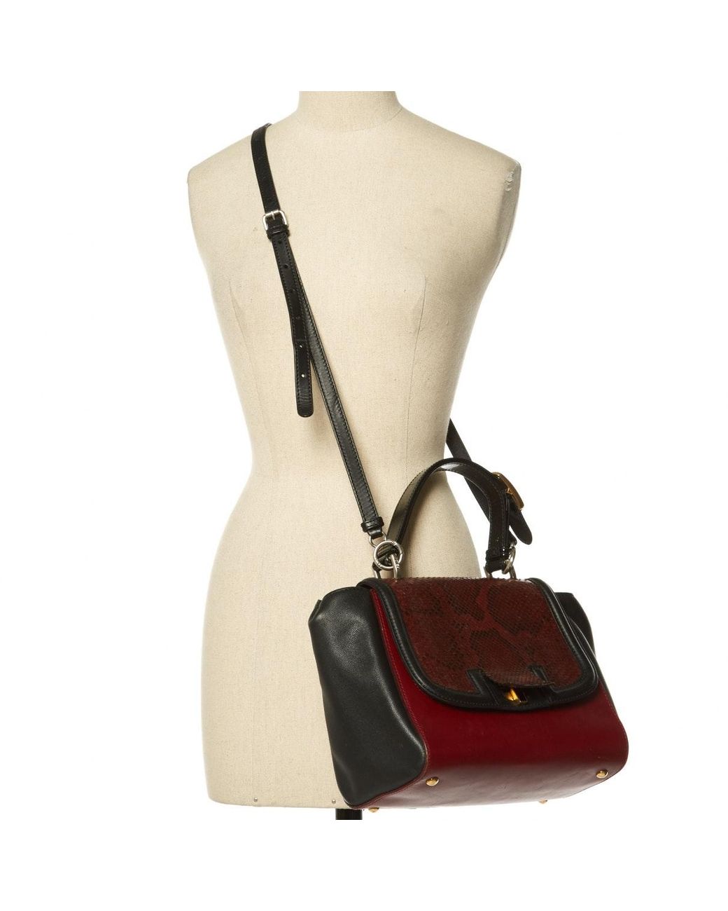 Fendi Burgundy Leather Handbag - Lyst