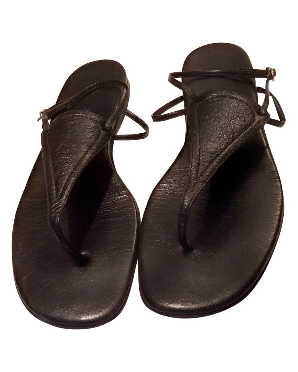 Hermès Leather Sandals in Black - Lyst